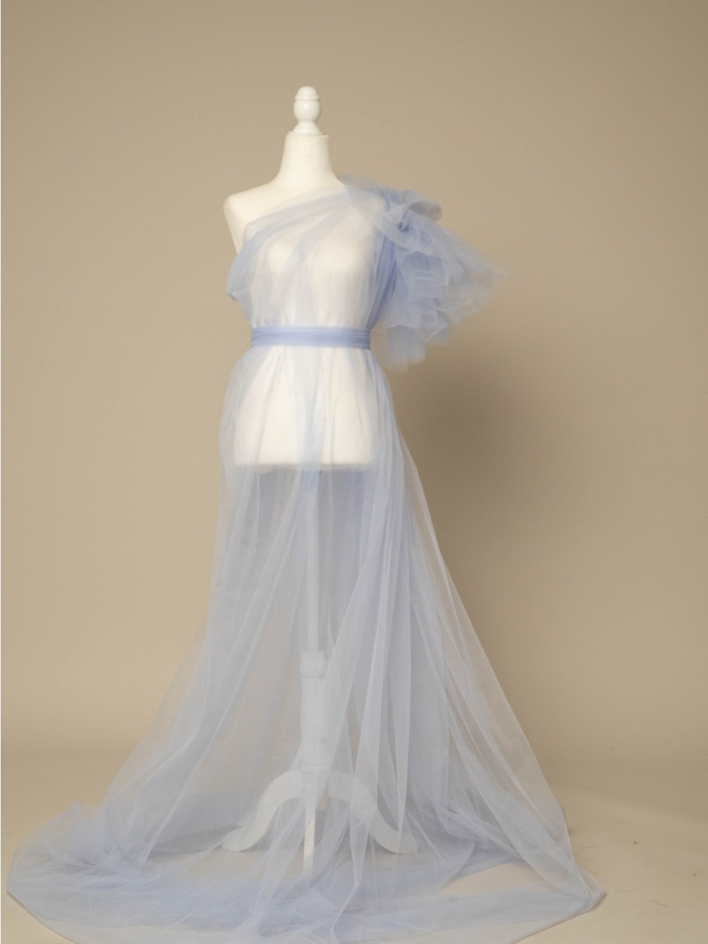 One-Shoulder Tulle Gown